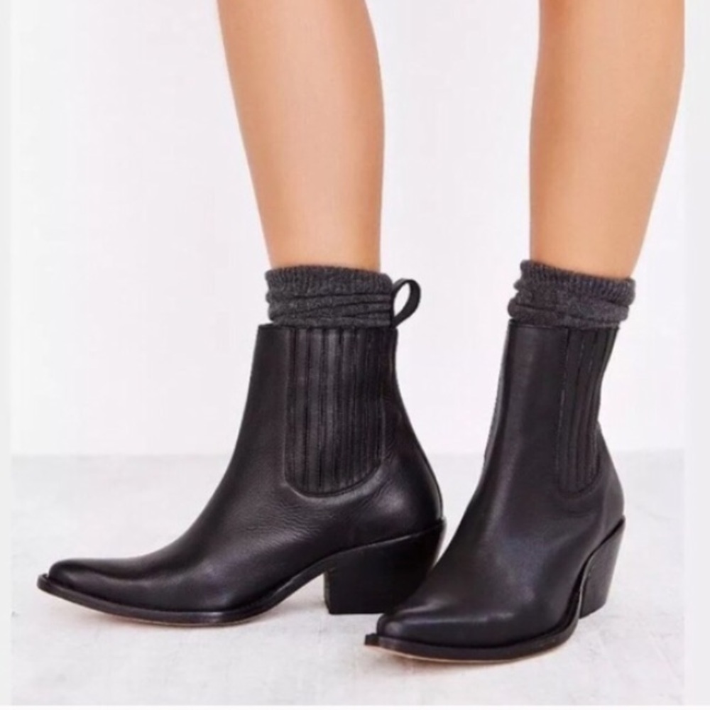 Urban Outfitters Black Leather Ankle Booties